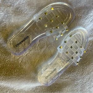 Steve Madden clear jelly studded slide sandals